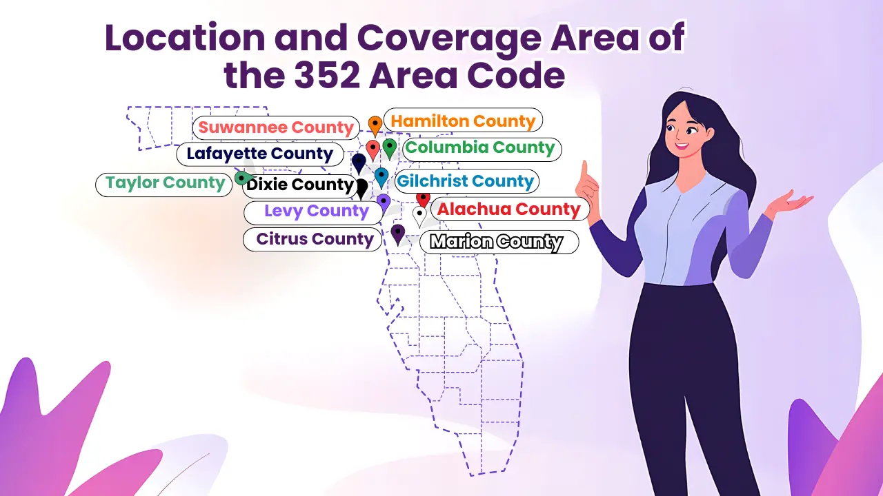 Location and Coverage Area of the 352 Area Code