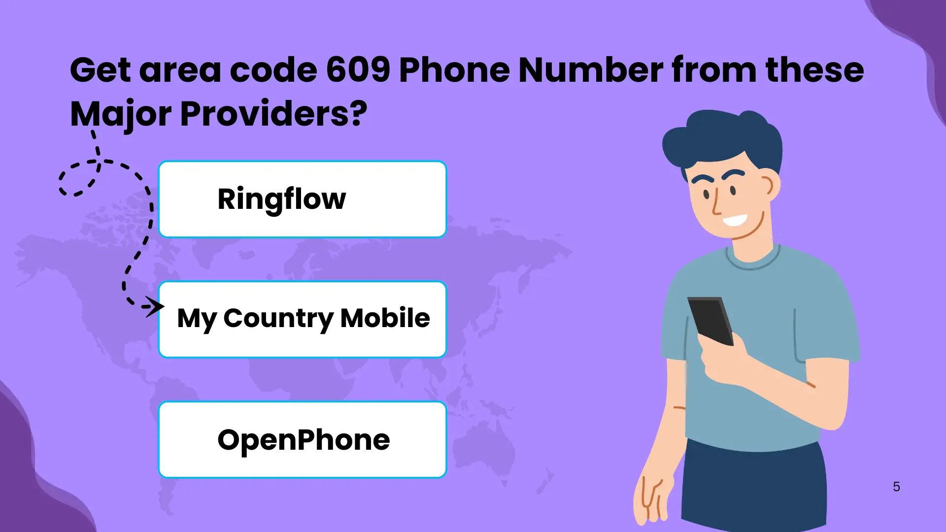 Get area code 609 Phone Number from these Major Providers