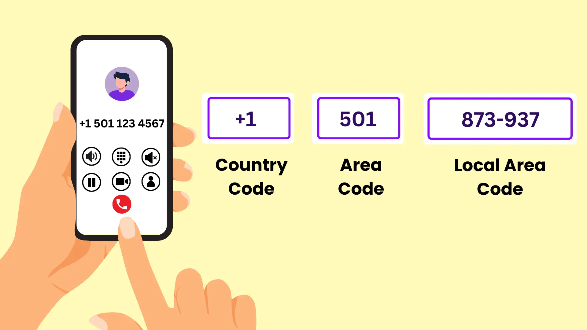 501 Area Code Number Formats and Examples